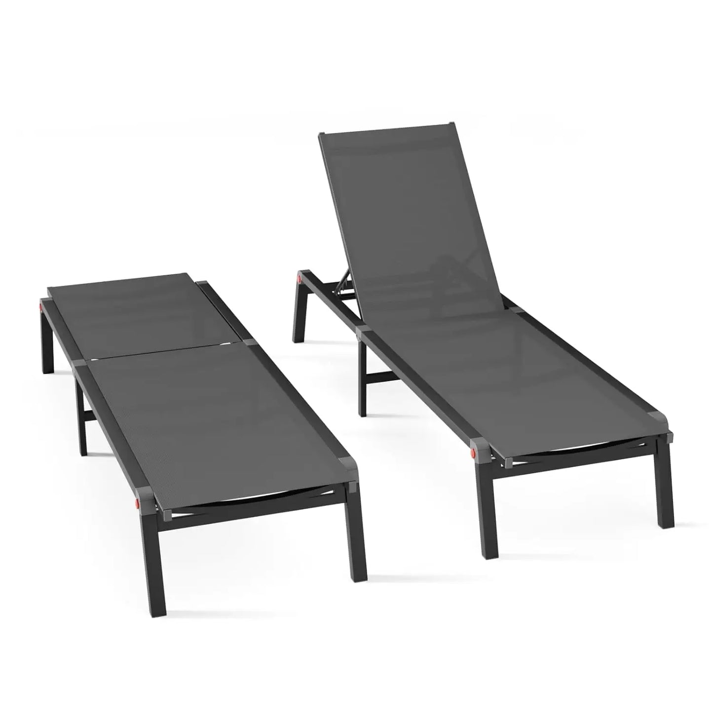 Adjustable Aluminum Chaise Lounge Chair Outdoor Metal Deck Lounger 5-Position Recliner Foldable Pool Chase Customized