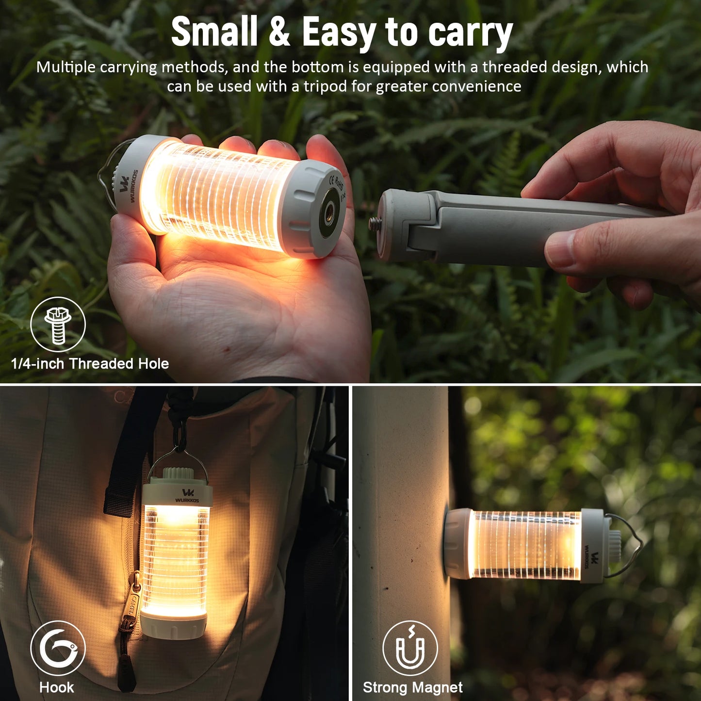 Wurkkos CL01 Lantern 550LM Waterproof Rechargeable LED Light Power Bank