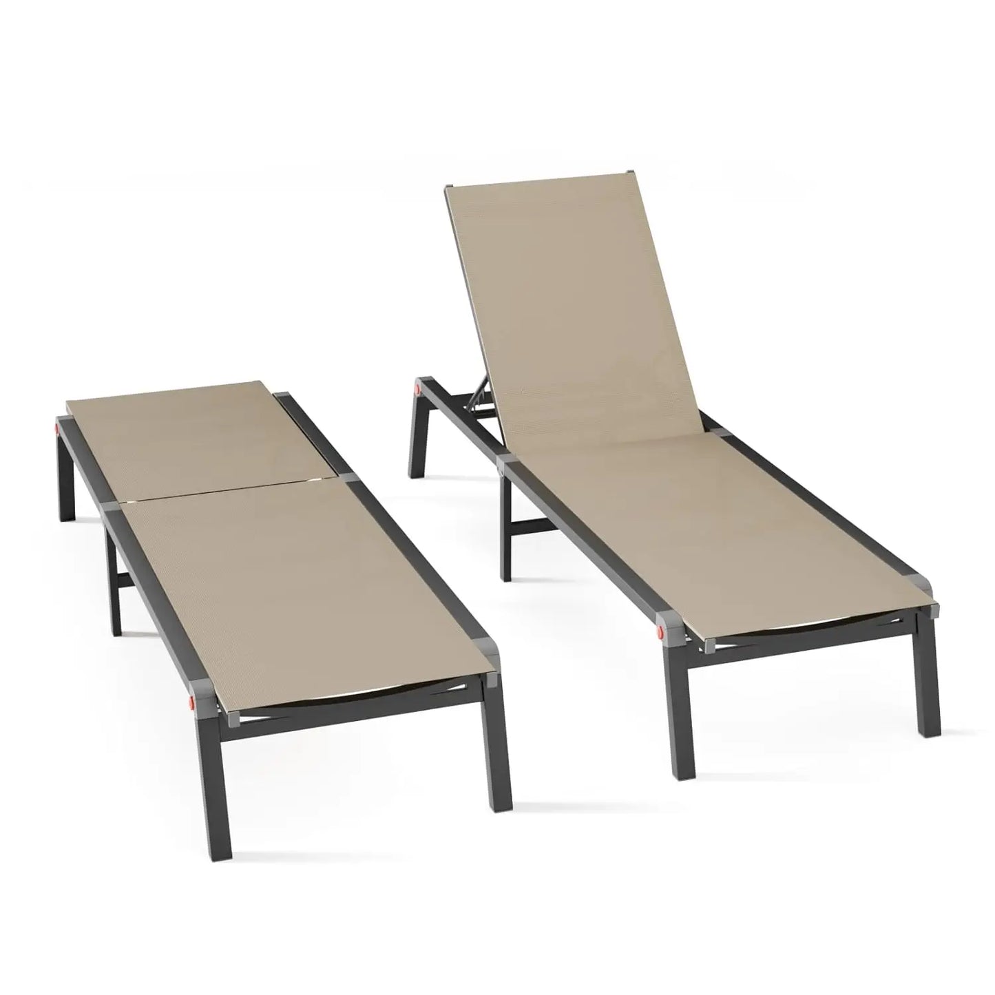 Adjustable Aluminum Chaise Lounge Chair Outdoor Metal Deck Lounger 5-Position Recliner Foldable Pool Chase Customized