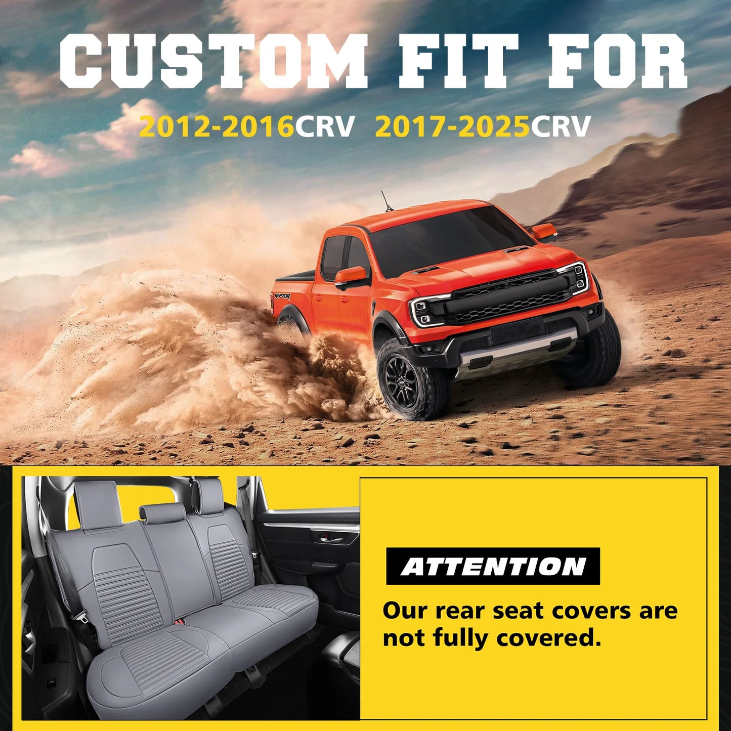 Custom Fit Car Seat Covers For Honda CRV Full Set Waterproof Napa Leather
