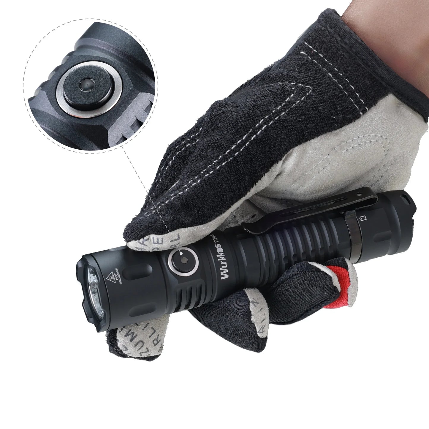 Wurkkos TD04 Flashlight 21700 Rechargeable Dual-Mode Tactical Flashlight USB-C Interface 3000 Lm Everyday Carry with Tail Switch