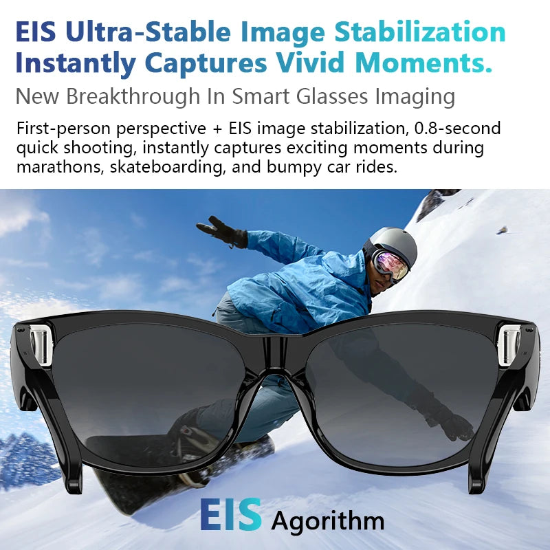 Blackview BV100 AI Smart glasses 800W Pixels 2K HD Camera Bluetooth Call Voice Assistant Translation Speakers&Mic Sunglasses