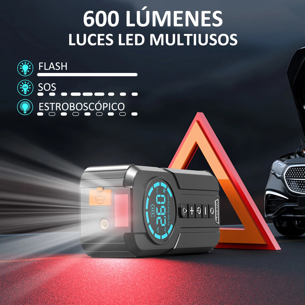 Car Battery Jump Starter Digital Display Portable Car Battery Booster Charger 26800mAh Power Bank Emergency Battery Booster