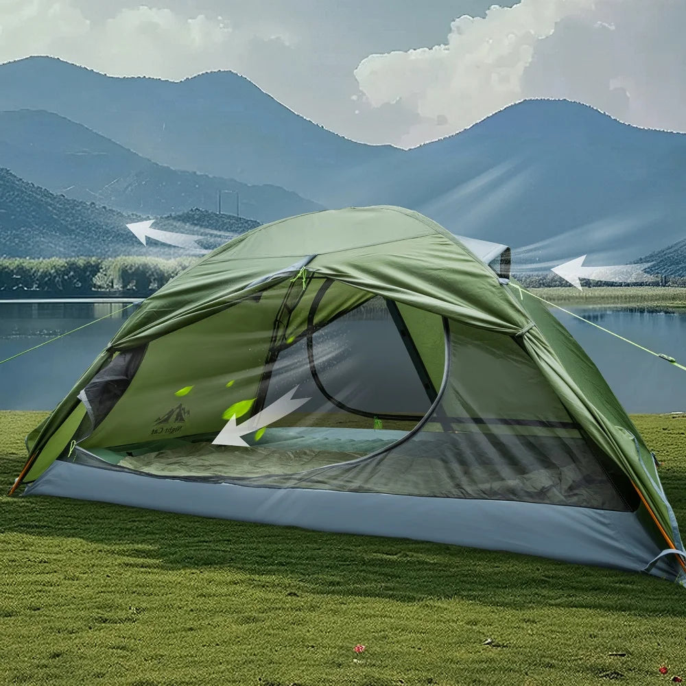 Night Cat Two-Person Backpacking Tent Waterproof With Aluminum Poles