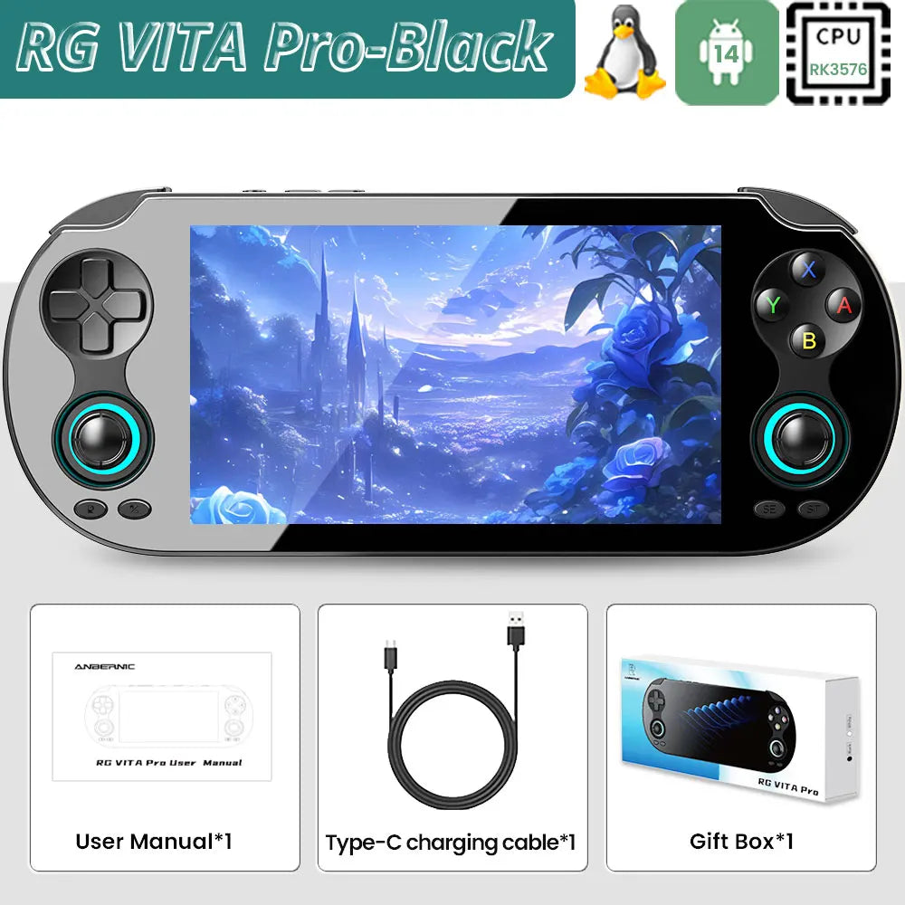 ANBERNIC RG VITA/RG VITA Pro Handheld Game Console Android Retro Game Player 5000mAh Supports RixelHK Wifi Online Multi-player
