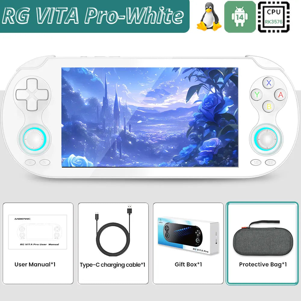 ANBERNIC RG VITA/RG VITA Pro Handheld Game Console Android Retro Game Player 5000mAh Supports RixelHK Wifi Online Multi-player