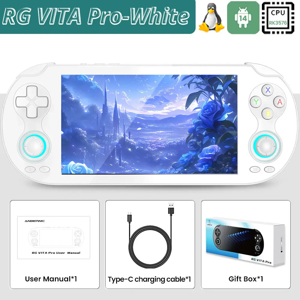 ANBERNIC RG VITA/RG VITA Pro Handheld Game Console Android Retro Game Player 5000mAh Supports RixelHK Wifi Online Multi-player