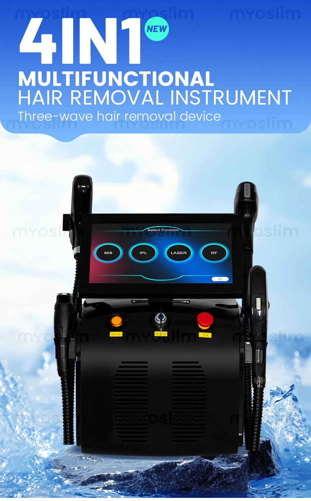 4 in 1 4000w Soprano Titanium Ice Platinum Diode 755 808 1064nm 4 Wavelength ND:YAG Laser Painless Hair Removal Machine