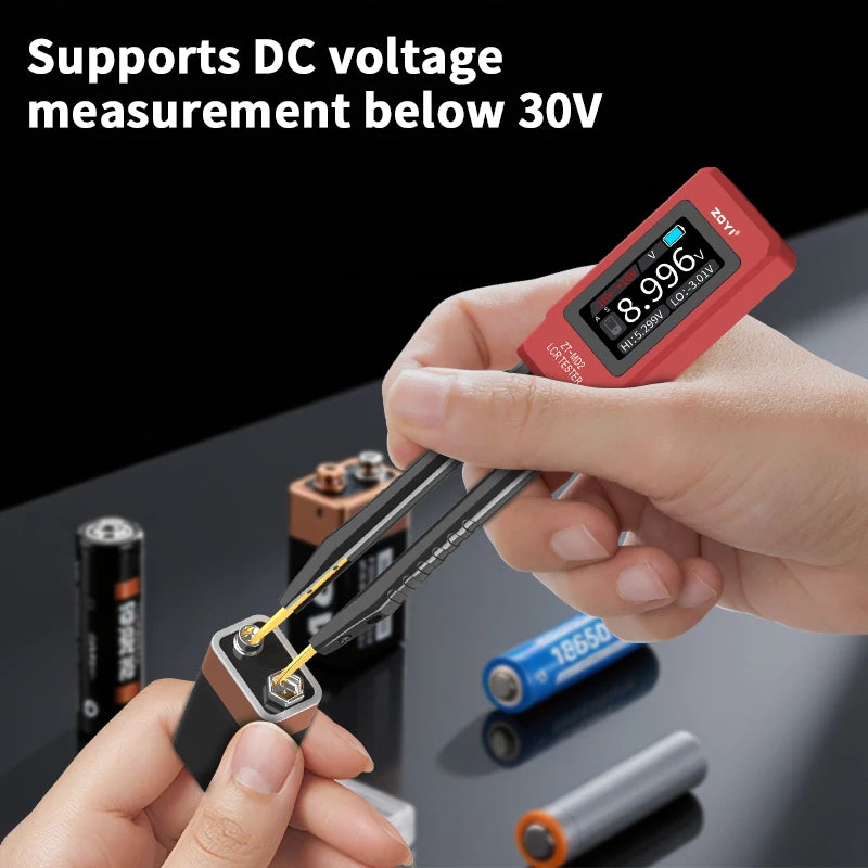 ZOYI ZT-MD2 LCR Tweezer: Auto-ID, measures voltage/resistance/frequency(100KHz), continuity test. For electronics repair