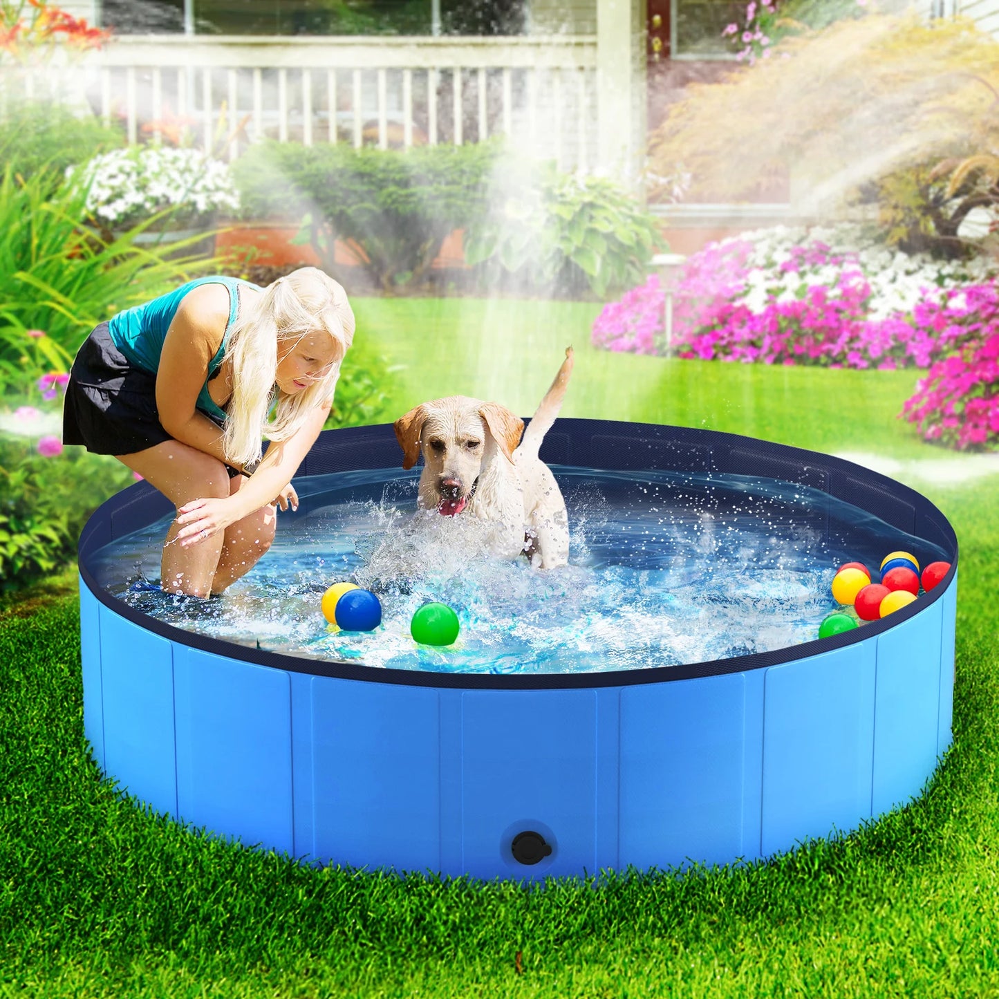 Portable Foldable Dog Pool Anti Slip Collapsible Bath Tub