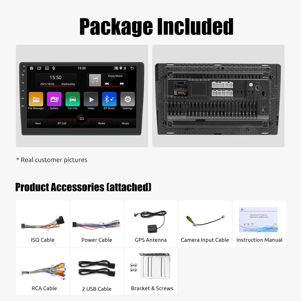 ESSGOO Android Auto Wireless CarPlay Car Stereo With GPS MP5