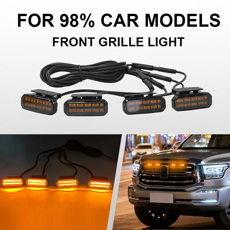 Automotive Universal Clip LED Front Grille Light With Wiring Harness