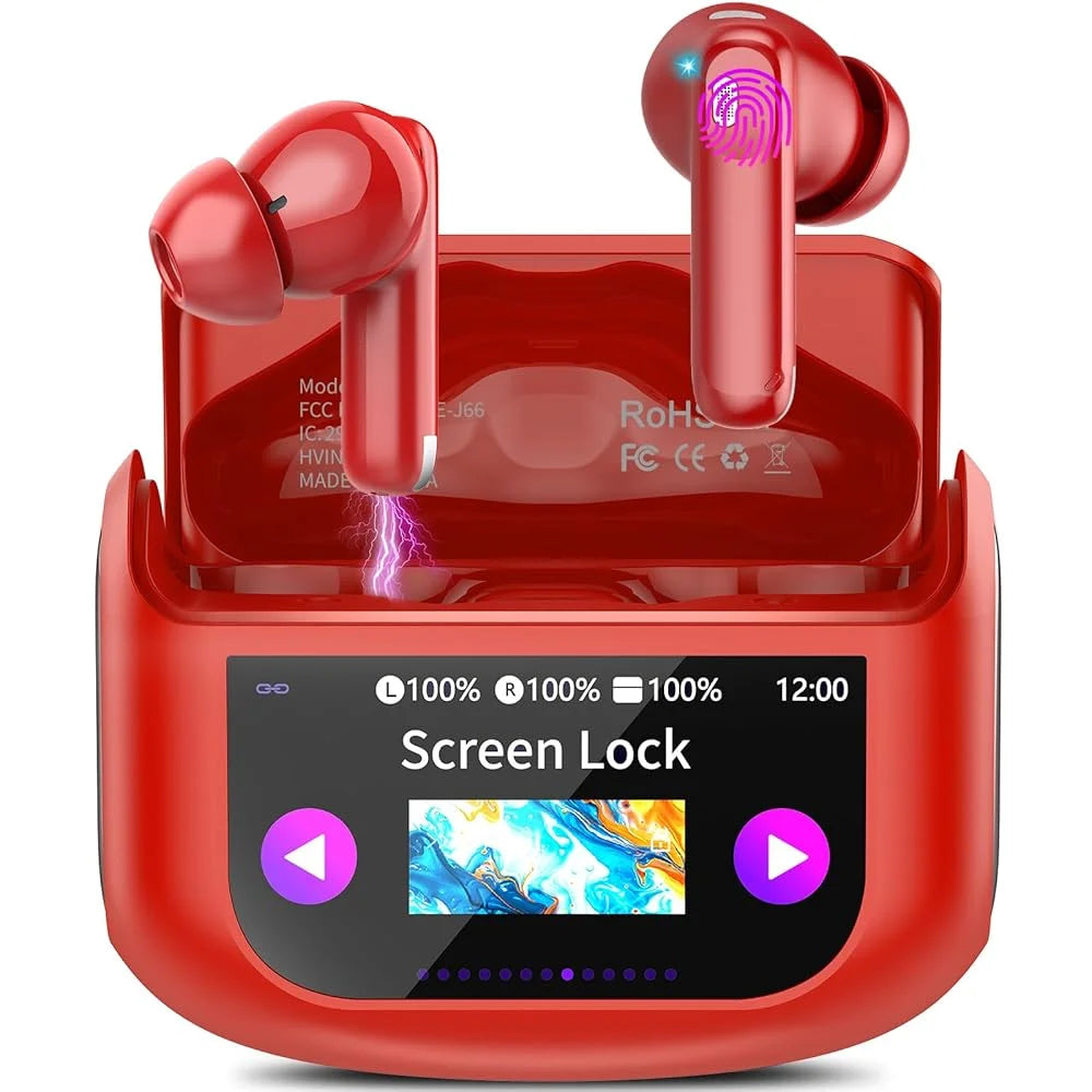 Kuizil Touch Screen Earbuds With ANC 48H Battery Smart Case