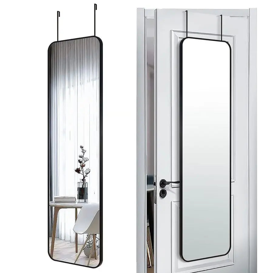 Mirror Rectangle Full Body Length Door Hanging Wall Mounted Metal Aluminum Alloy Frame Dressing Makeup Mirrors for Entryway Bedr