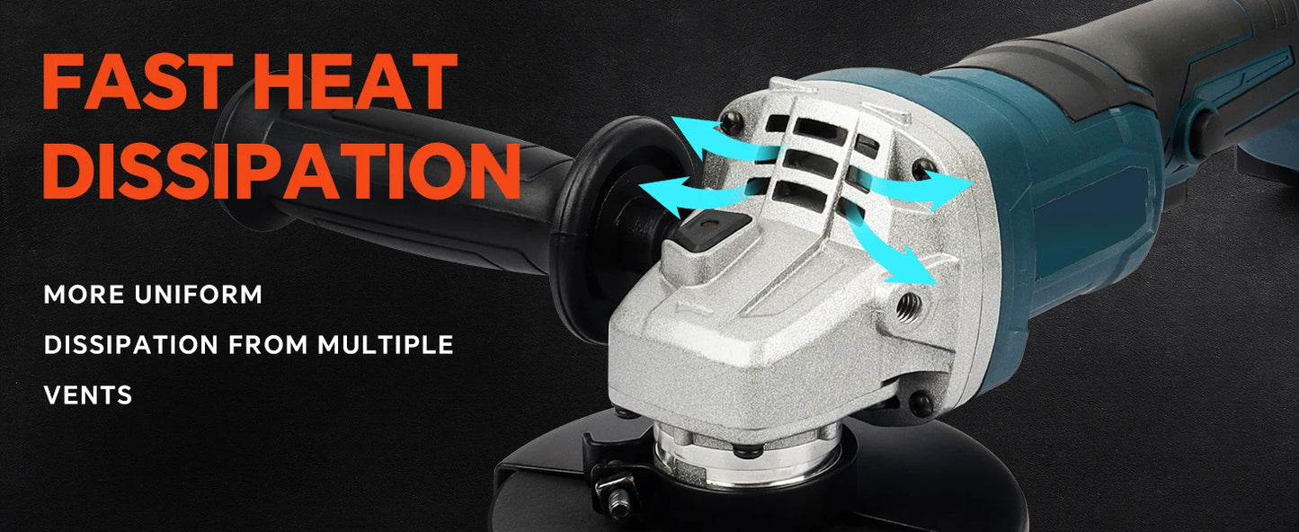 125mm Brushless Angle Grinder Cordless Electric Angle Grinder Power Tool Polishing Cutting Machine for Makita 18V Battery Pin
