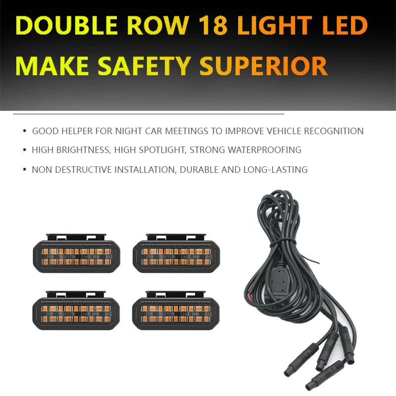 Automotive Universal Clip LED Front Grille Light With Wiring Harness