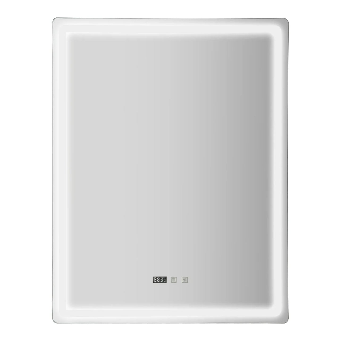 Tri-Color Dimmable LED Bathroom Mirror with Display Demist Touch IP54 Waterproof Wall Mounted Rectangle Makeup Mirror 3 size