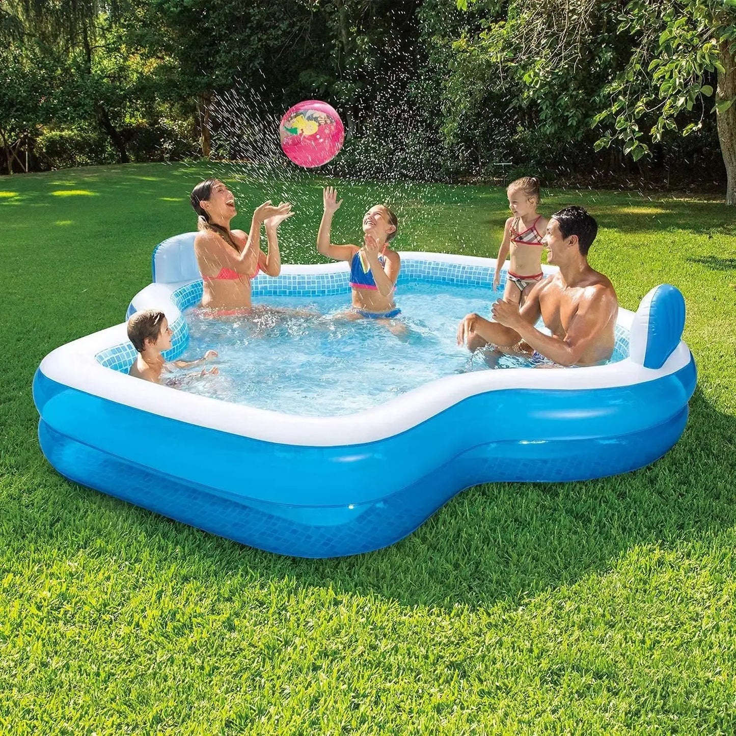 Elegant Family Pool With Inflatable Backrests And Seats