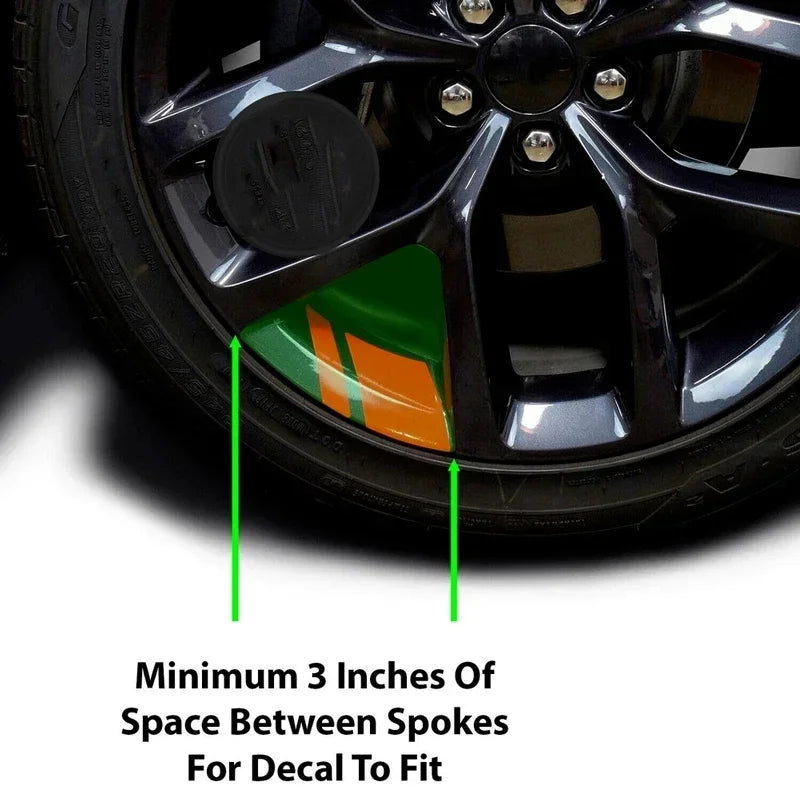 ZHUOHE Reflective Car Wheel Decals 6 Pack For Hub Rims