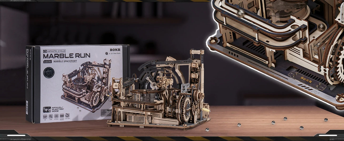 Robotime Rokr Electric Marble Run With Light 3D Puzzle