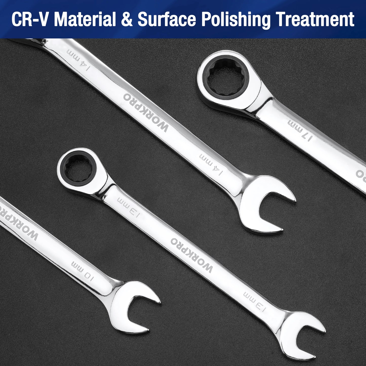 WORKPRO 21pc Ratcheting Wrench Set  with Box ,72 Teeth Wrench with Box, Wrench Repair  Tool Set