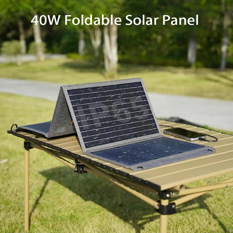 MHPOWOS 40W Foldable Solar Panel Portable 5V USB Charger
