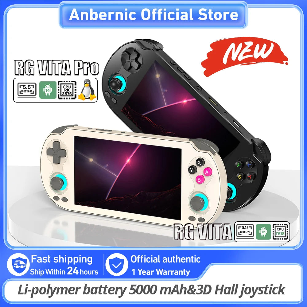 ANBERNIC RG VITA/RG VITA Pro Handheld Game Console Android Retro Game Player 5000mAh Supports RixelHK Wifi Online Multi-player