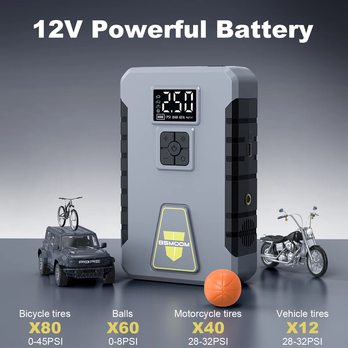 Car Battery Jump Starter Digital Display Portable Car Battery Booster Charger 26800mAh Power Bank Emergency Battery Booster