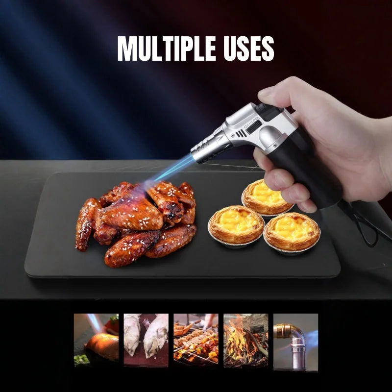 TopFlames Butane Torch Lighter Mini Kitchen Jet With Safety Lock