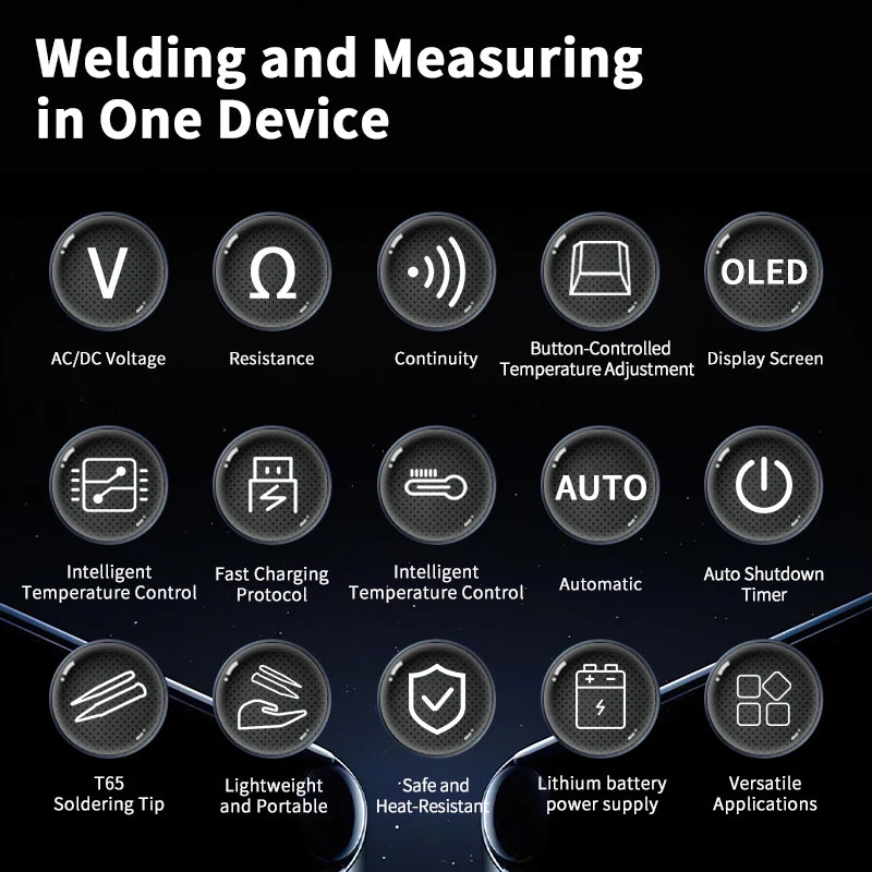 ZOYI N2 portable intelligent soldering iron + multimeter High power 65W adjustable temperature welding professional home