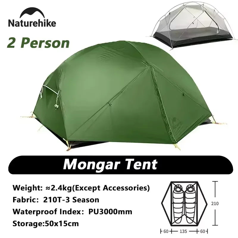 Naturehike Mongar 2 Person Tent Ultralight Waterproof Nylon