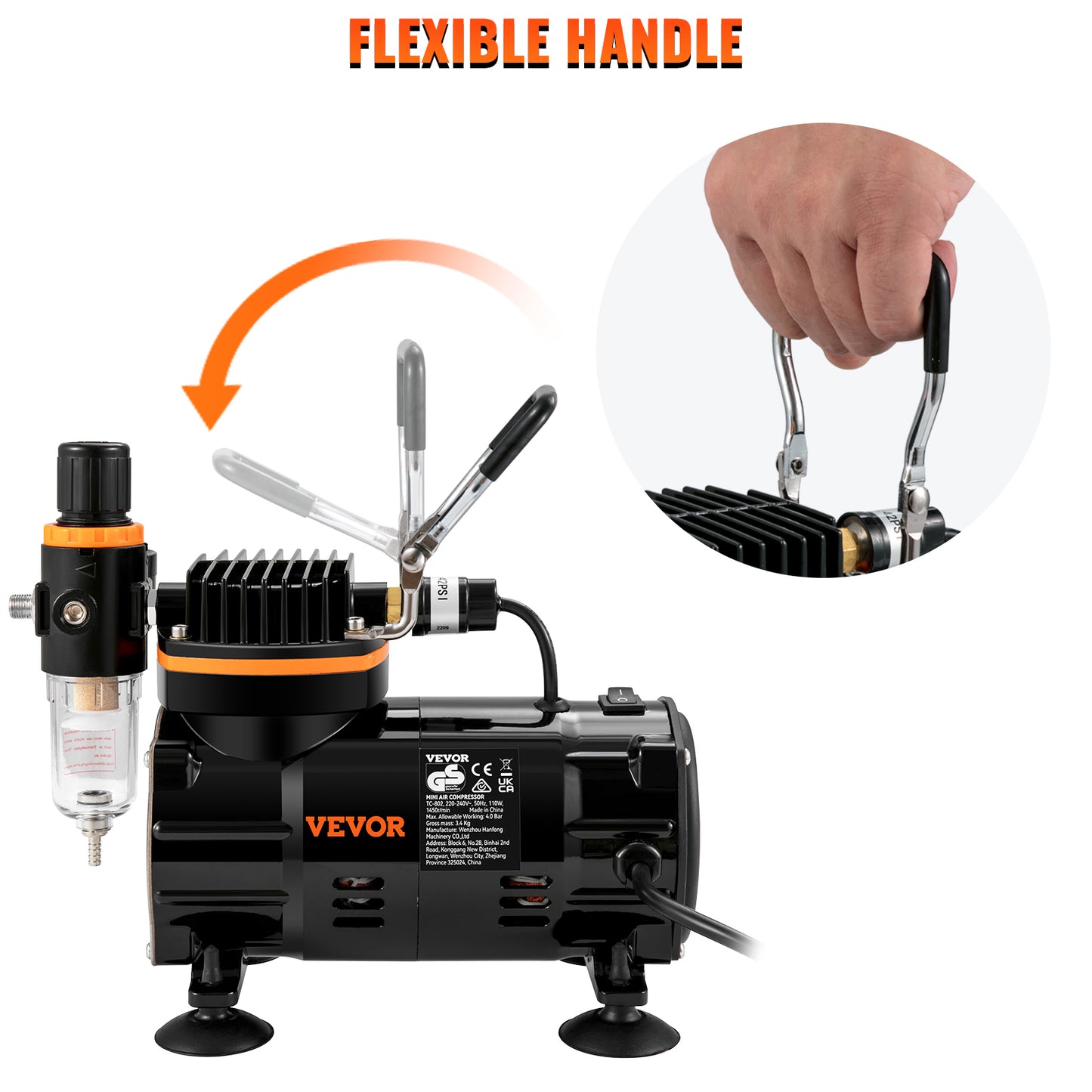 SucceBuy Professional Dual-Action Airbrush Kit 120W Electric Spray Gun Air Brush Painting Art Nail Tattoo Makeup Model Sprayer