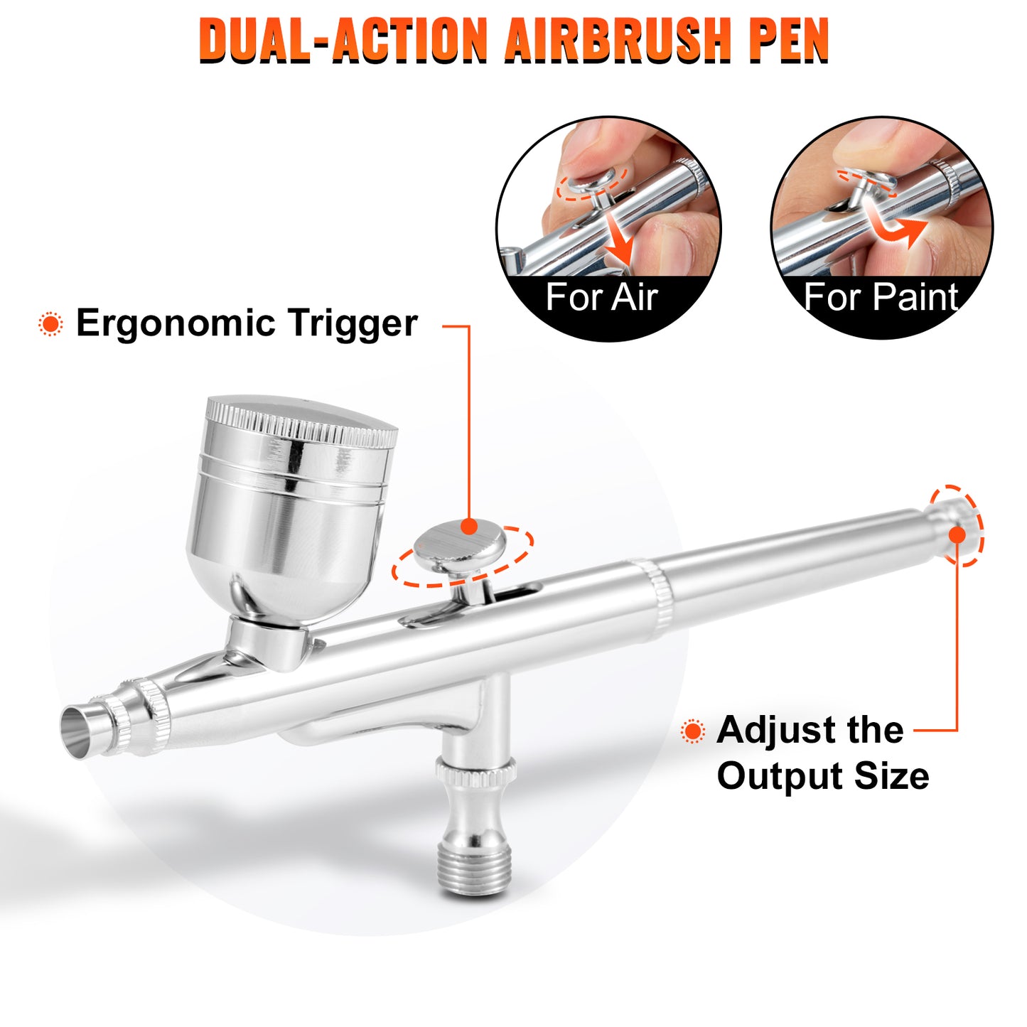 SucceBuy Professional Dual-Action Airbrush Kit 120W Electric Spray Gun Air Brush Painting Art Nail Tattoo Makeup Model Sprayer