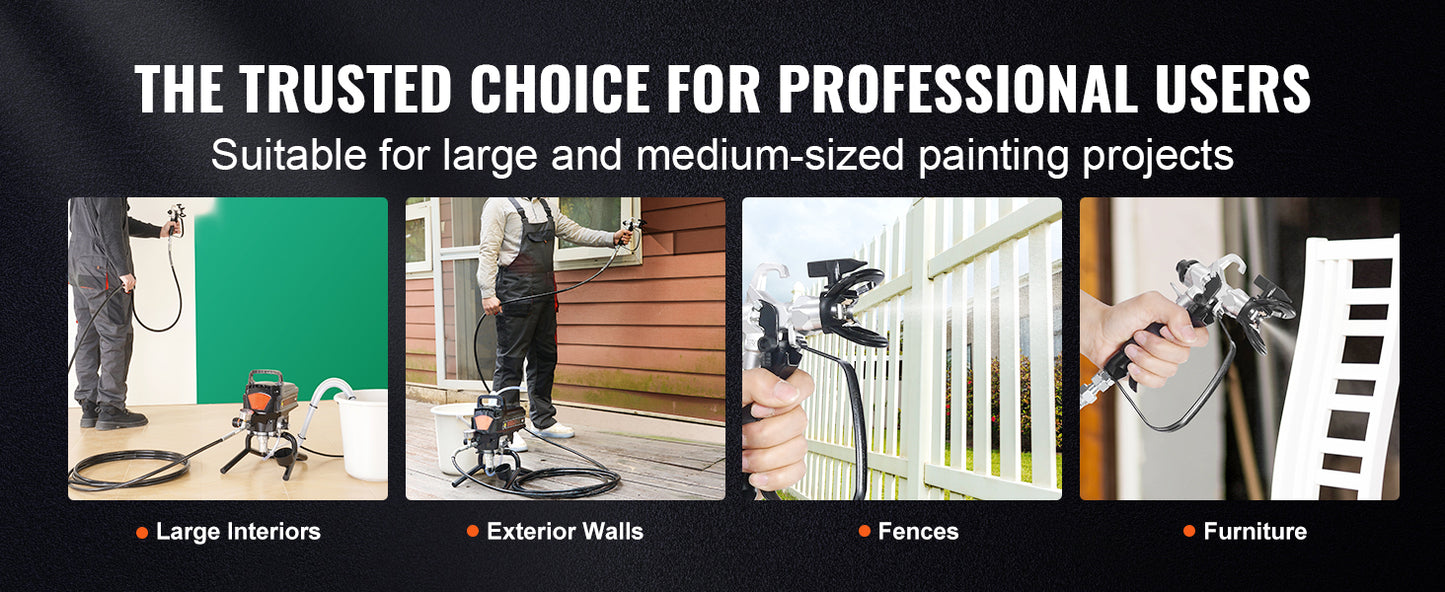 SucceBuy 750W 950W Airless Paint Sprayer 3000PSI High Efficiency Electric Airless Sprayer Handheld Paint Sprayers