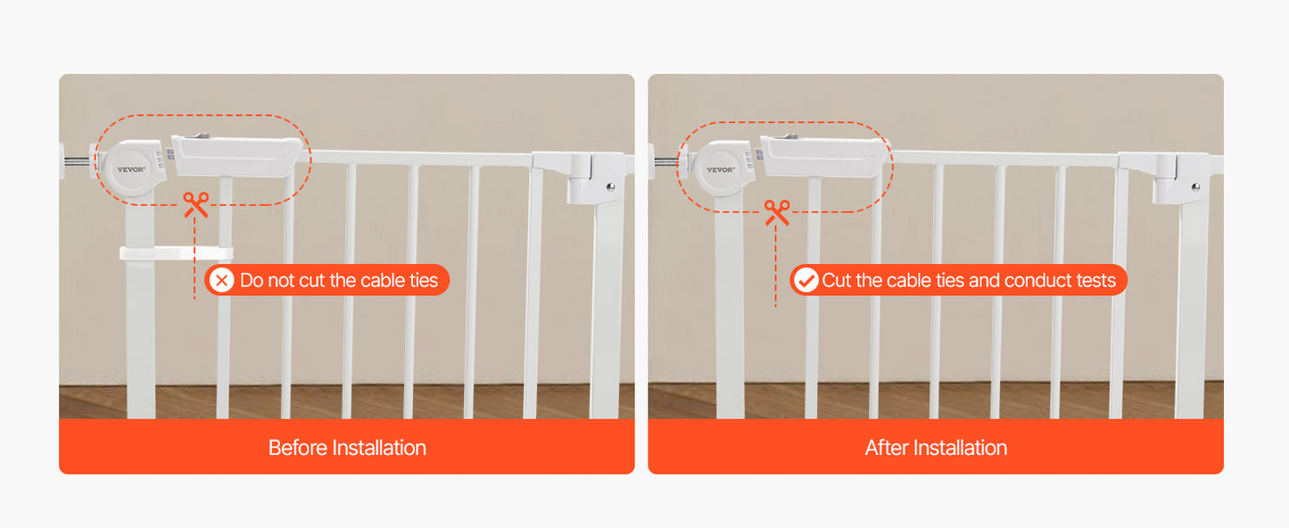 SucceBuy Baby Gate 28/30/36 Inches High Dog Gate Easy Step Walk Thru Child Pet Security Pressure Mount Kit Wall Cups Doorways