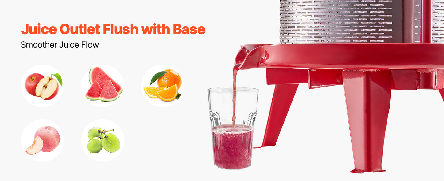 SucceBuy 9L 14L Fruit Wine Press Stainless Steel Basket with Cross-beam and Triangular Structure Manual Juice Maker for Kitchen