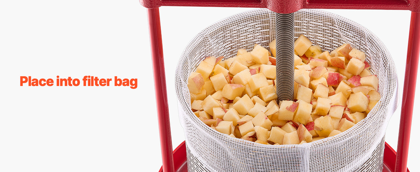 SucceBuy 9L 14L Fruit Wine Press Stainless Steel Basket with Cross-beam and Triangular Structure Manual Juice Maker for Kitchen