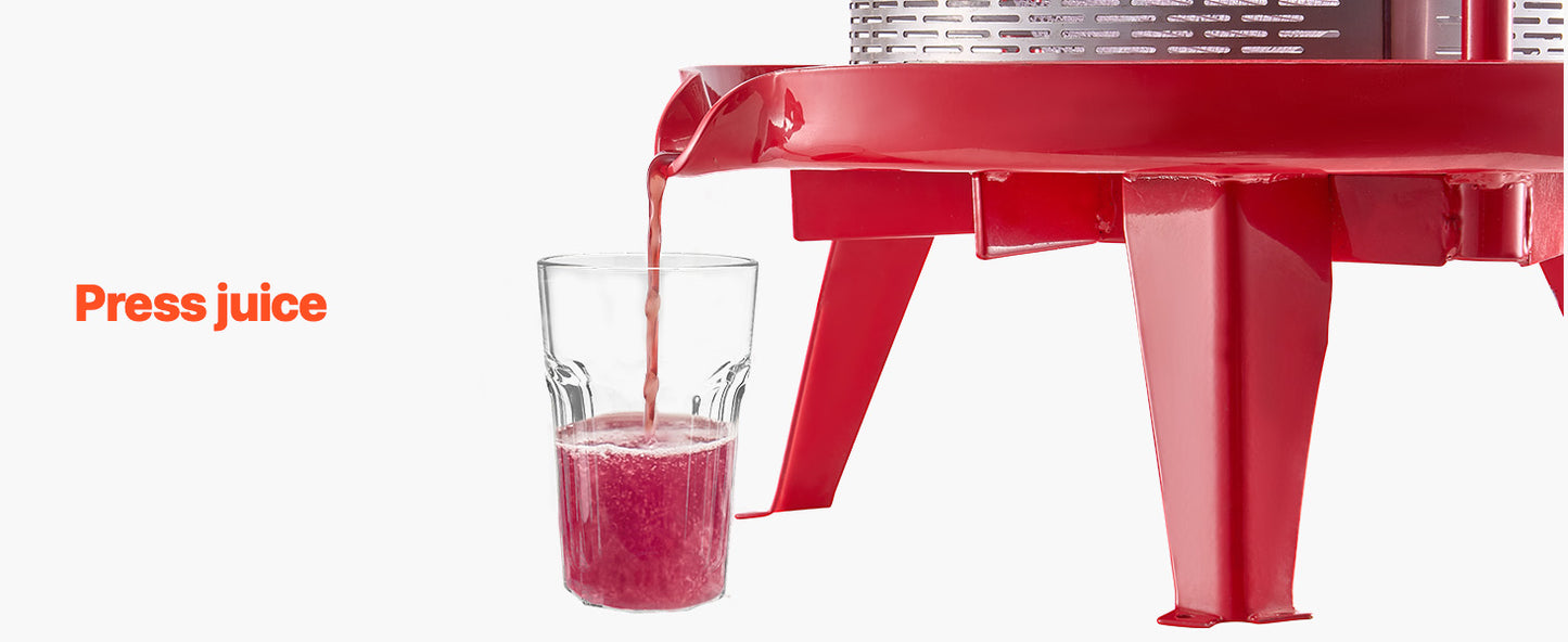 SucceBuy 9L 14L Fruit Wine Press Stainless Steel Basket with Cross-beam and Triangular Structure Manual Juice Maker for Kitchen
