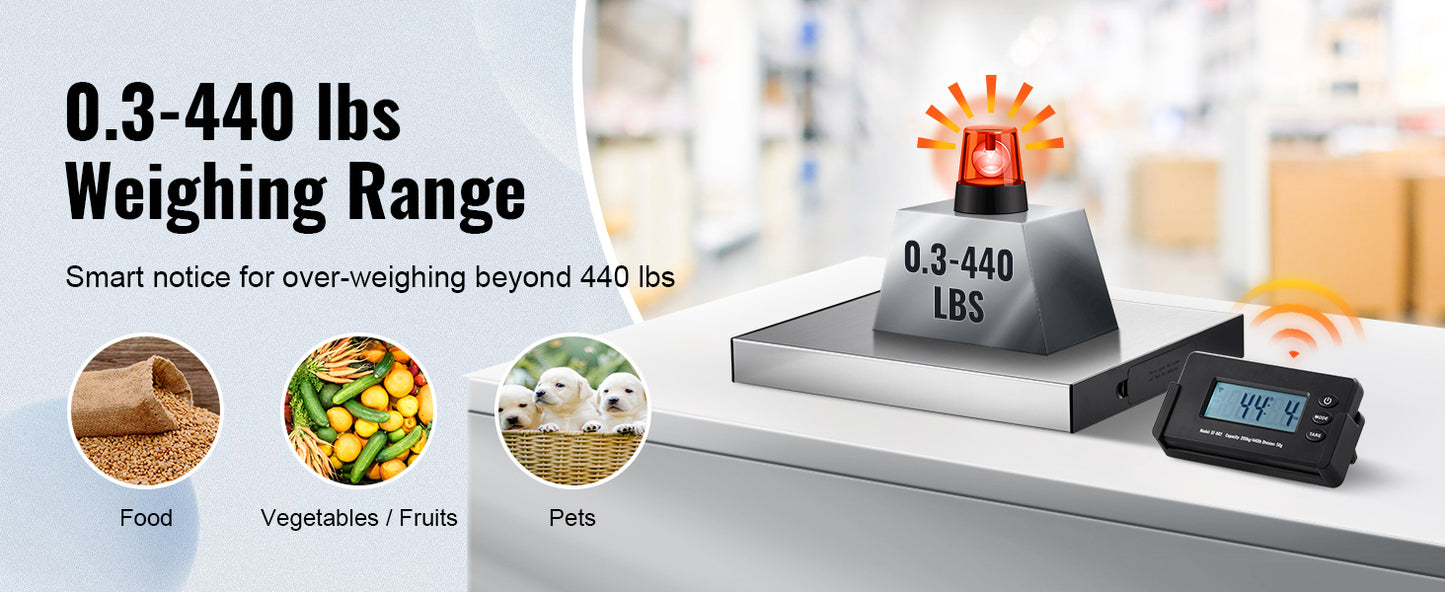 SucceBuy Split Type Digital Shipping Scale Postal Mailing Weighing Scale with HD LCD Screen Timer for Luggage Home Post Office