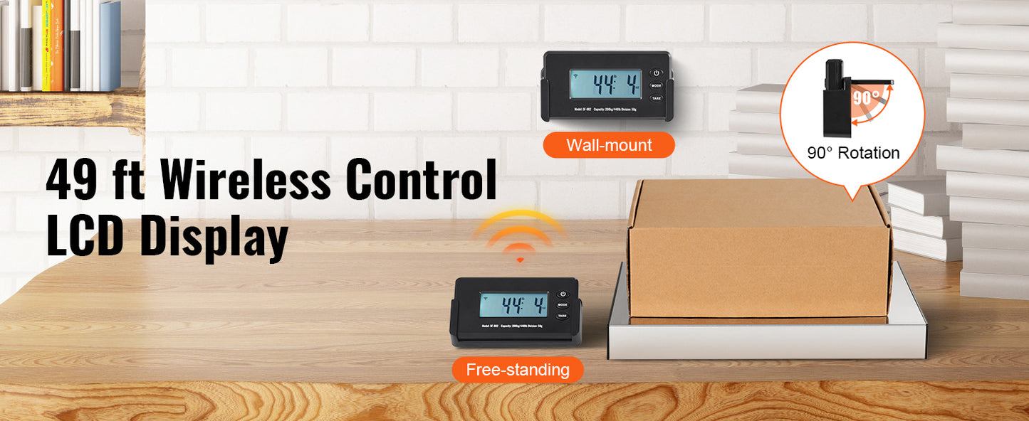 SucceBuy Split Type Digital Shipping Scale Postal Mailing Weighing Scale with HD LCD Screen Timer for Luggage Home Post Office